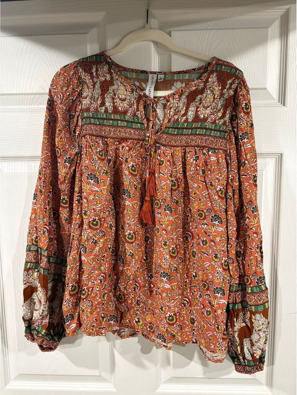 #292 Grace and Karma boho long sleeved top